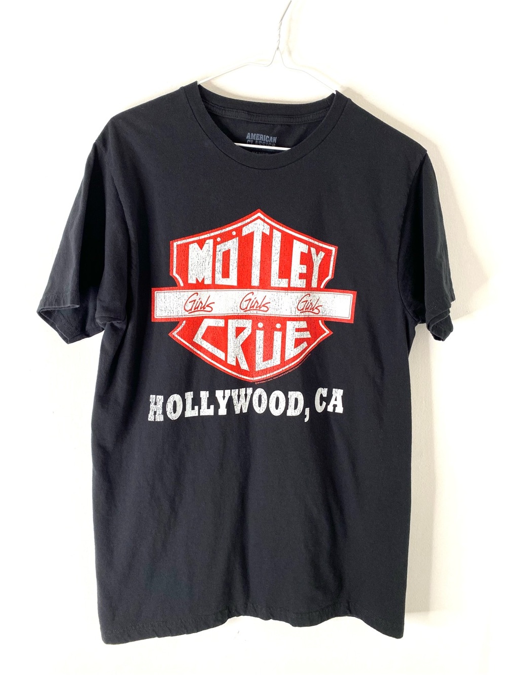 Motley Crue Girls Girls Girls Graphic Tee Black Distressed Band Shirt Hollywood
